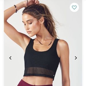 Floral mesh cropped workout top